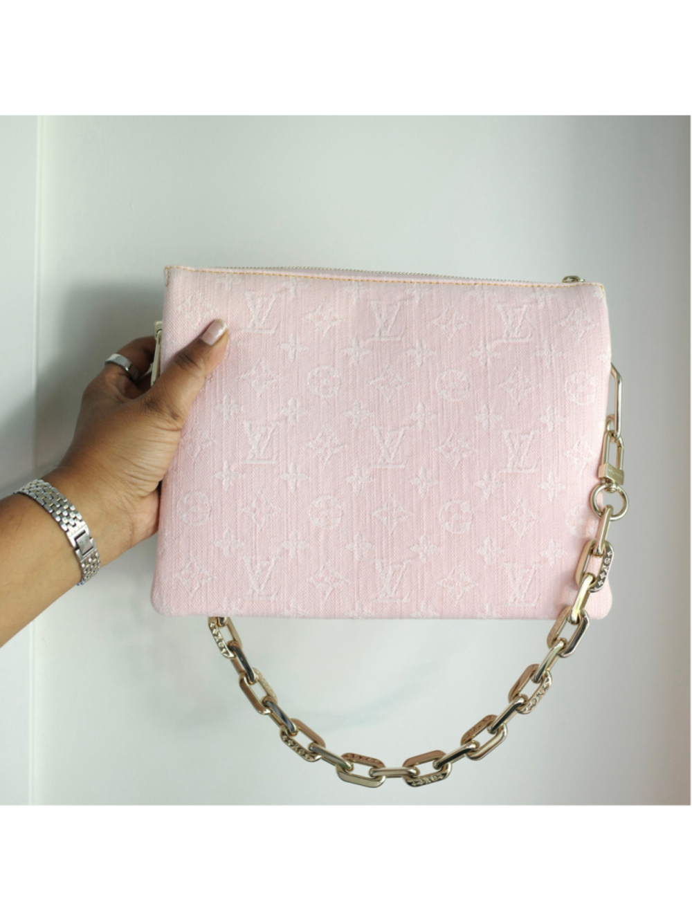LOUIS VUITTON Light Pink Denim Coussin PM